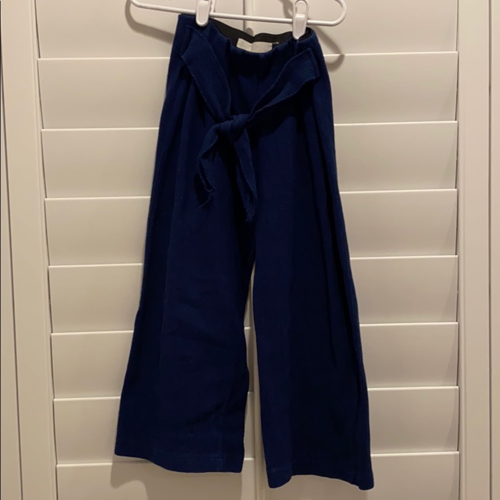 Blue elastic waist pants